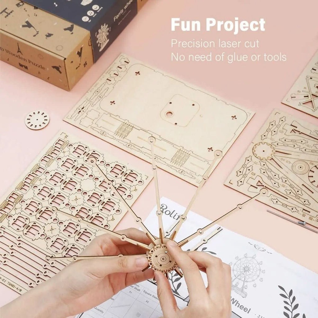 CraftLoom 3D-modelsæt af træ med pariserhjul, 232 dele