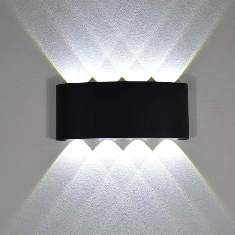 Tronix Modern Rectangular Metal Outdoor Wall Lamp, Black/White, Water-wave | ventumra