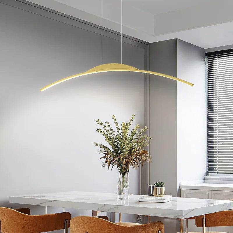 Floa Minimalist Linear Metal Remote Control Pendant Light - Neutralighting