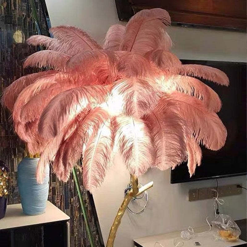 O'Moore Nordic Luxury Unique Ostrich Feather Floor Lamp/Table Lamp | ventumra