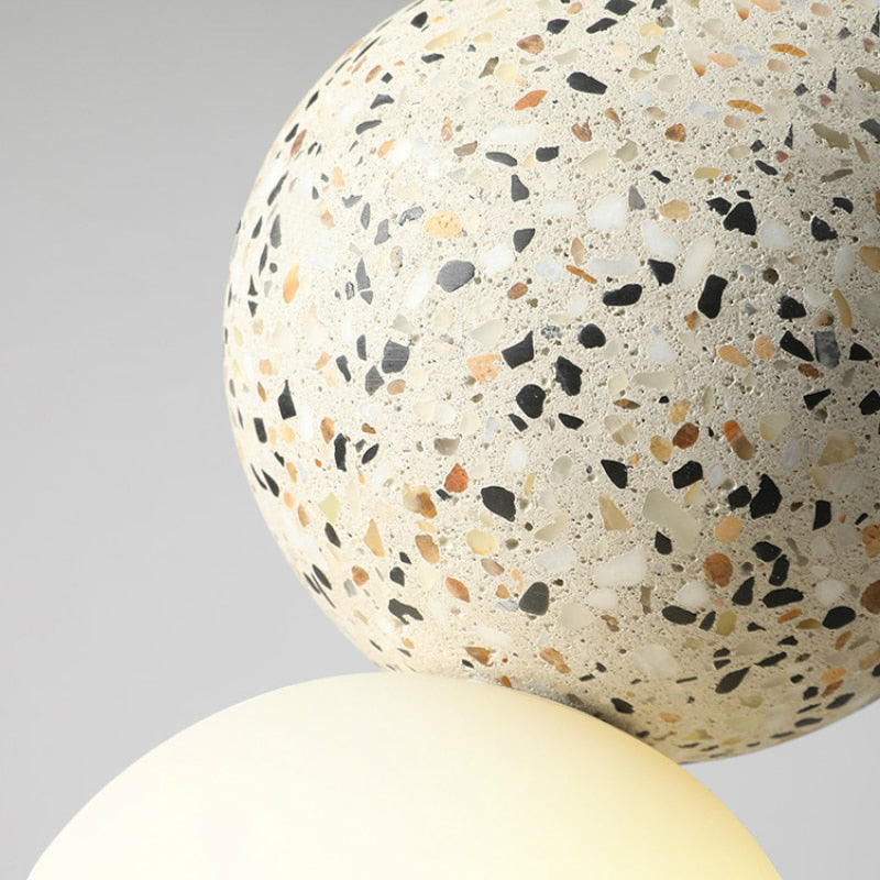 LuminaGlobe LED Globe Pendant Lights in Black and White Glass for Dining Table