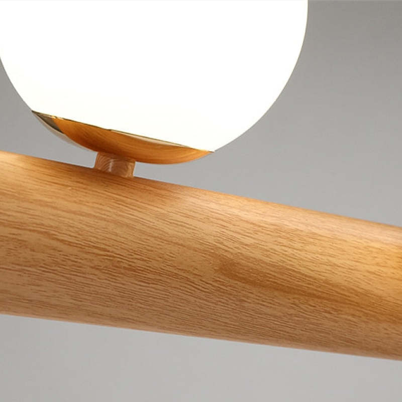 Valentina Glass Bubble Pendant Light Wood/Walnut | ventumra
