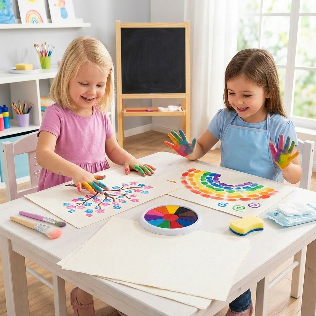 Set di colori a dita per bambini — Colori creativi per piccoli artisti