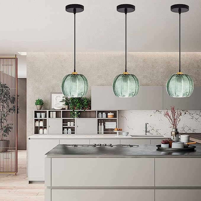 LunaLeaf Frosted Glass Pendant Light With Leaf Pattern