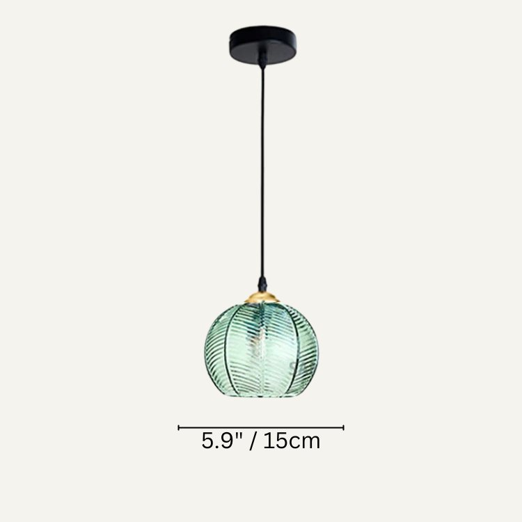 LunaLeaf Frosted Glass Pendant Light With Leaf Pattern