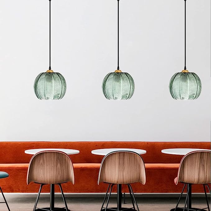 LunaLeaf Frosted Glass Pendant Light With Leaf Pattern
