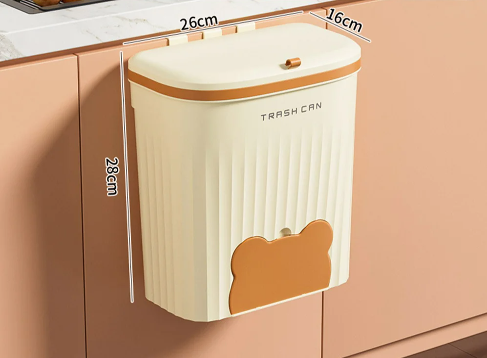 Wall-Mounted Waste Bin with Lid – 8.5L / 12L Kitchen & Bathroom