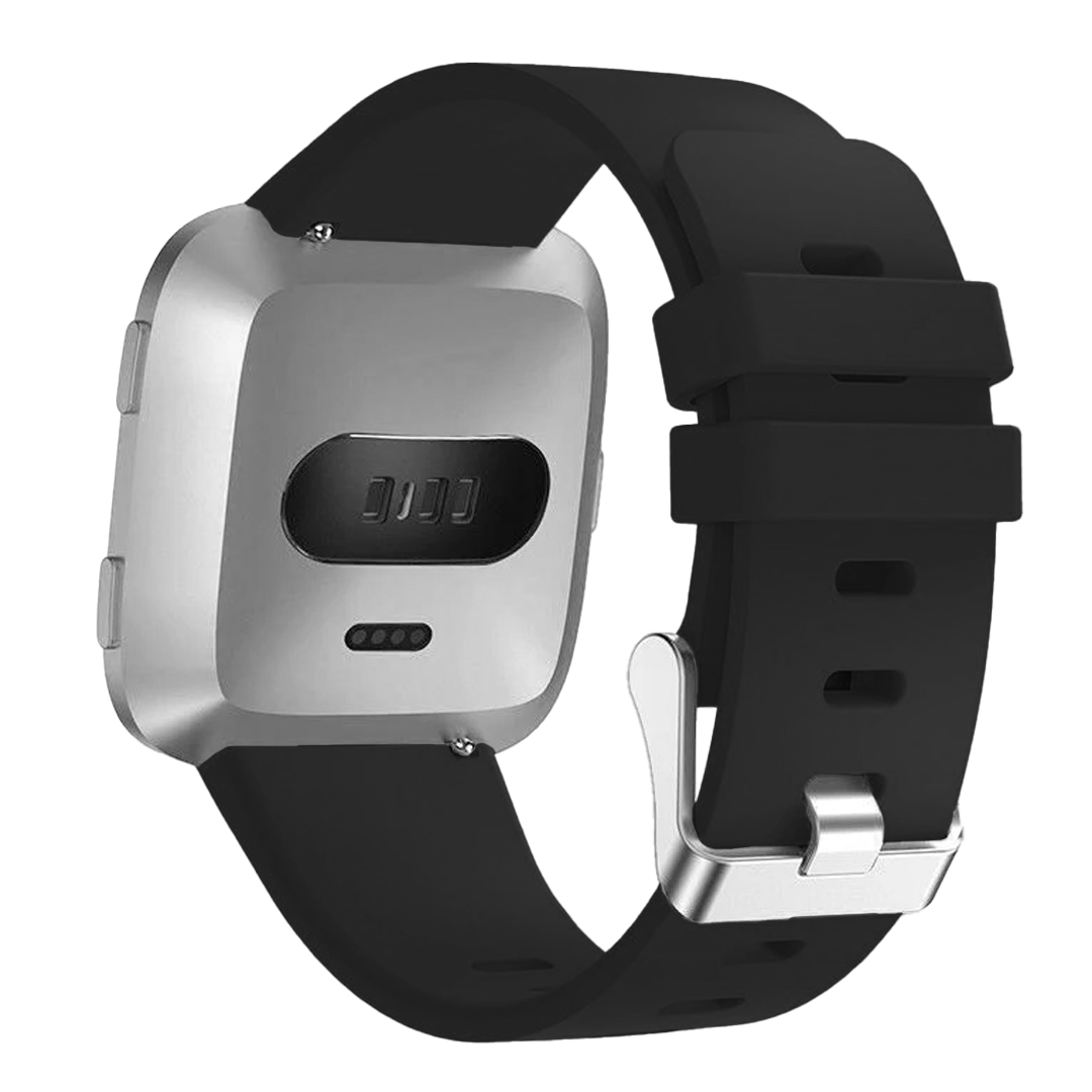 Fitbit Versa och Versa 2 – svart silikonarmband | Ventumra