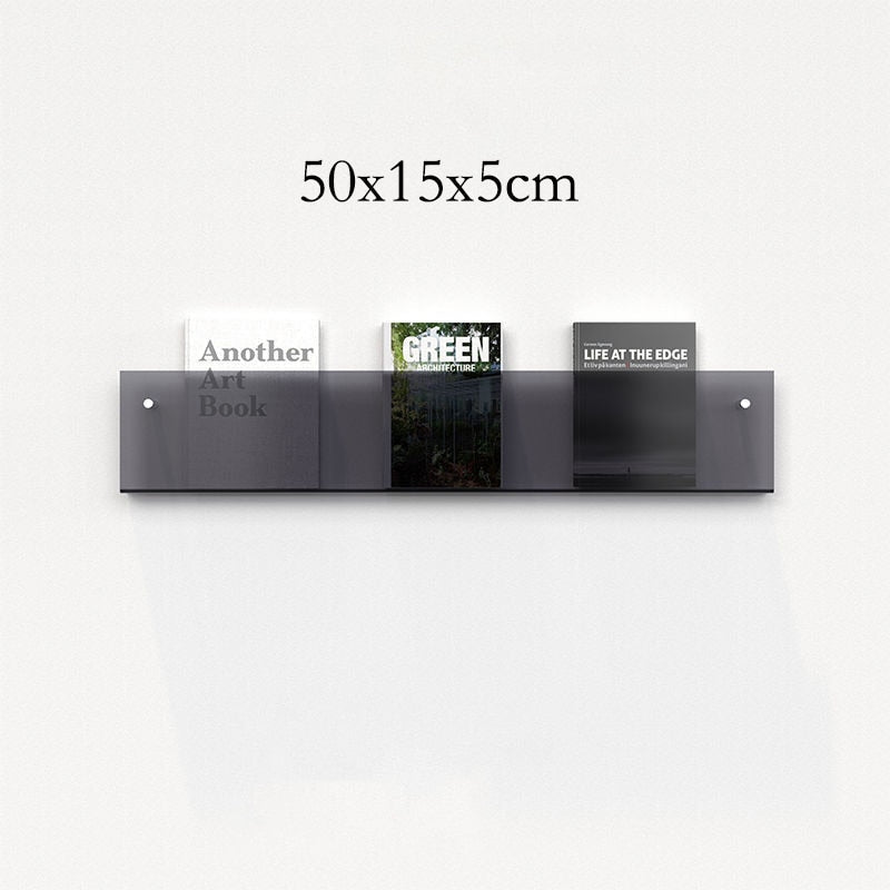Wall-Mounted Acrylic Display Shelf for Magazines | ventumra