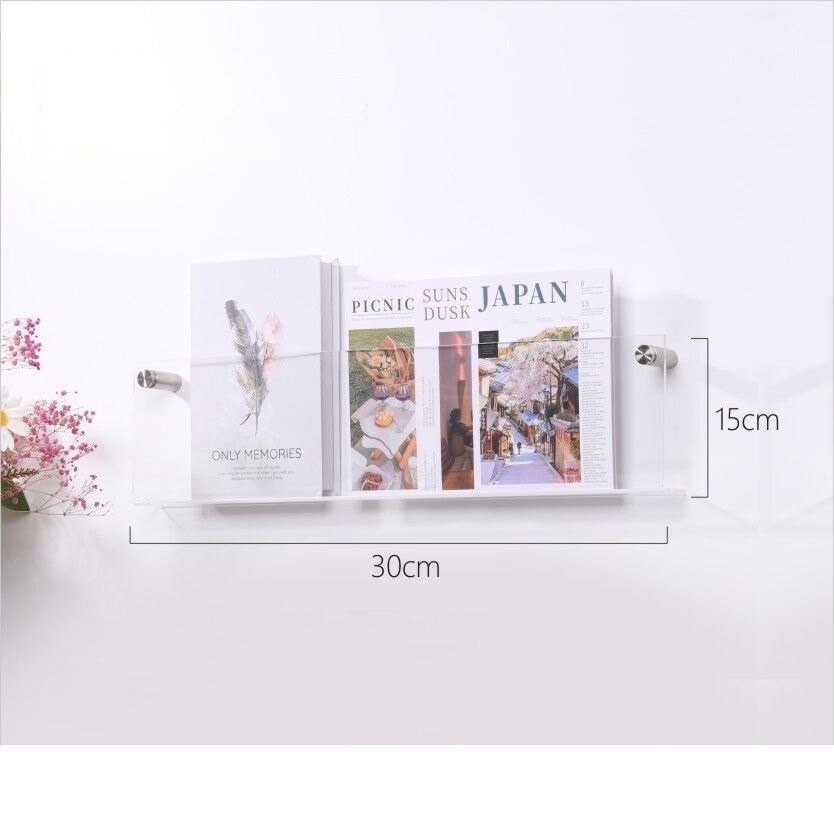 Wall-Mounted Acrylic Display Shelf for Magazines | ventumra