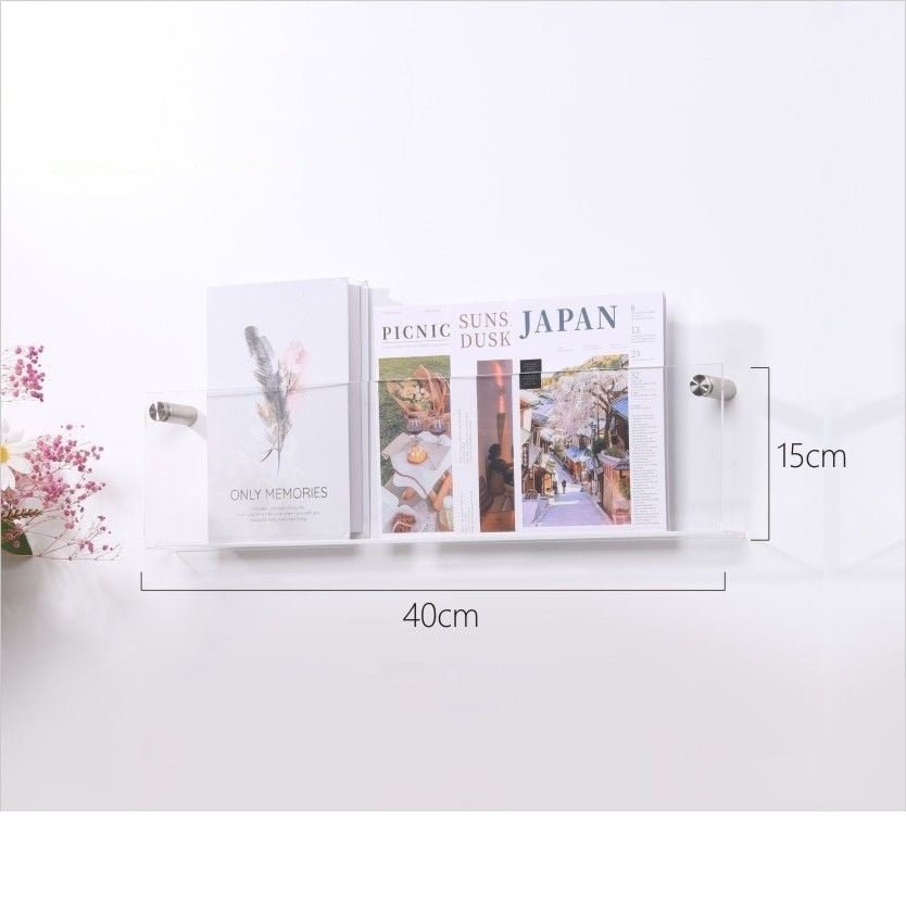 Wall-Mounted Acrylic Display Shelf for Magazines | ventumra