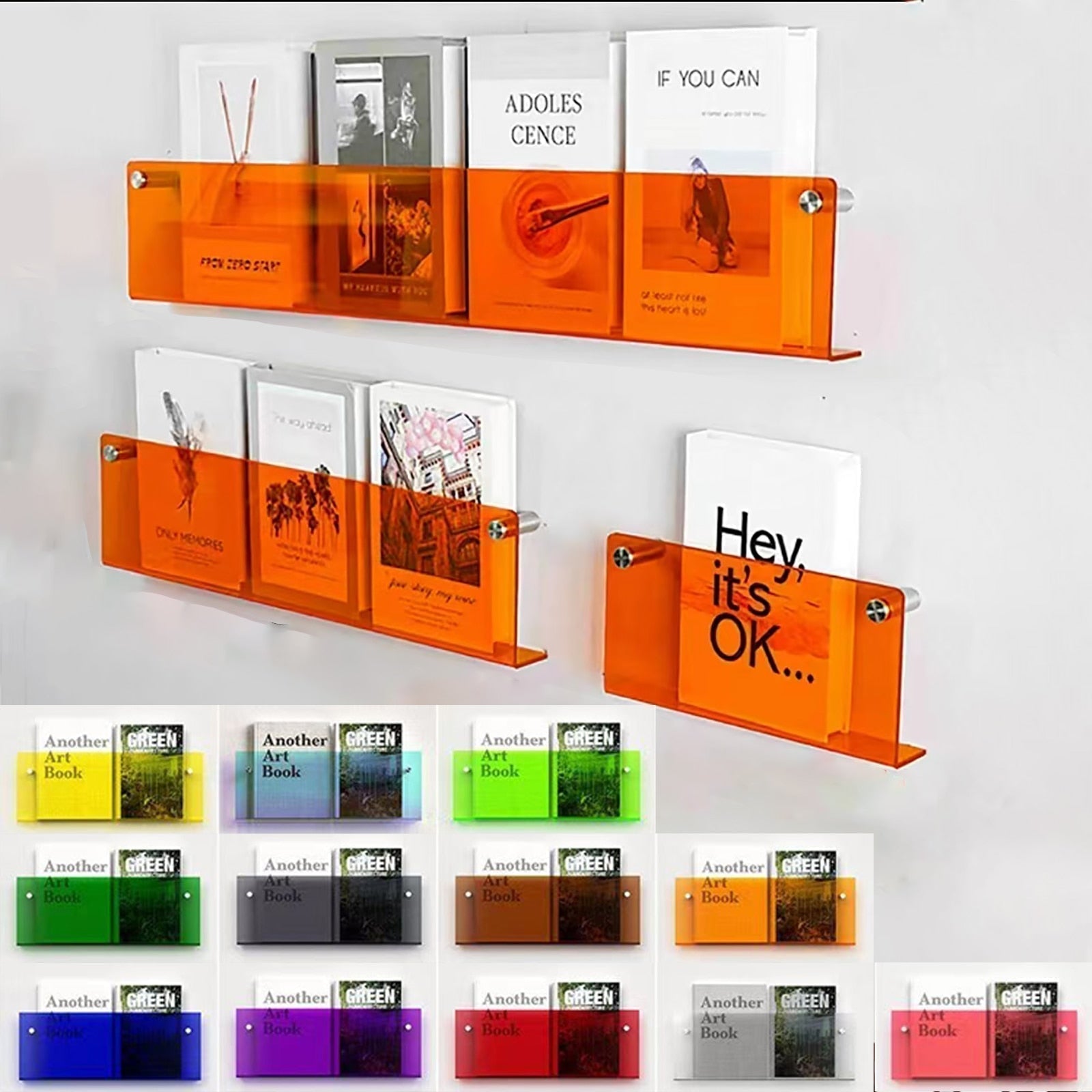 Wall-Mounted Acrylic Display Shelf for Magazines | ventumra