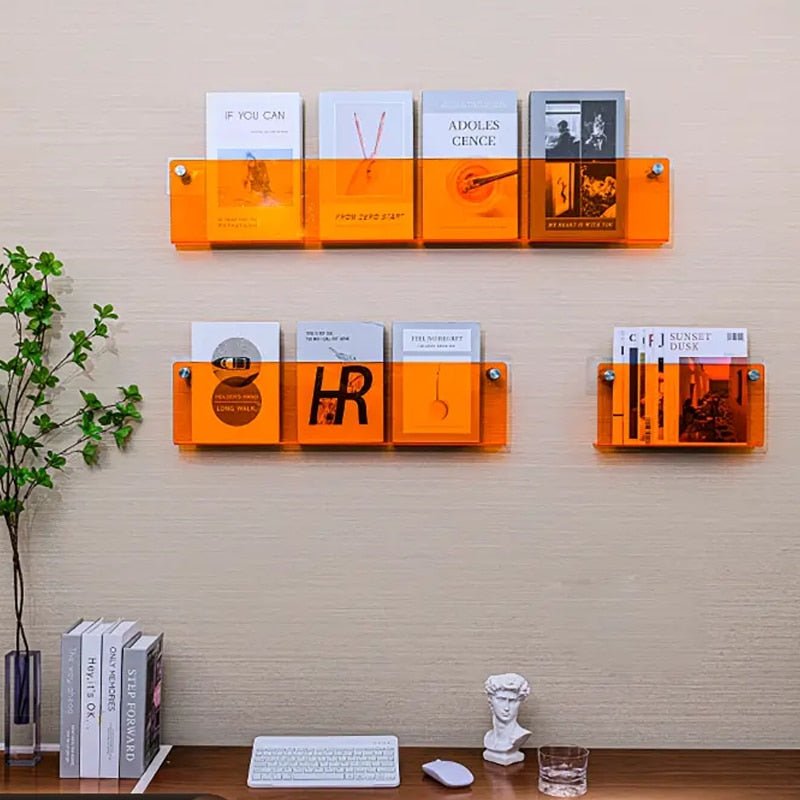 Wall-Mounted Acrylic Display Shelf for Magazines | ventumra