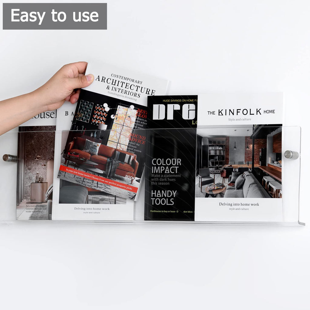 Wall-Mounted Acrylic Display Shelf for Magazines | ventumra