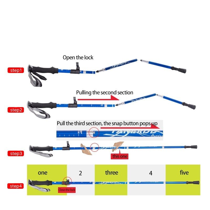 Adjustable Trekking Poles  Foldable Trekking Poles Lightweight and Durable for Outdoor Adventures | ventumra