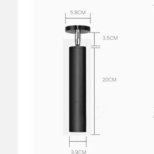 Aria Modern Long Tube Spotlight, Metal, Black/White | ventumra