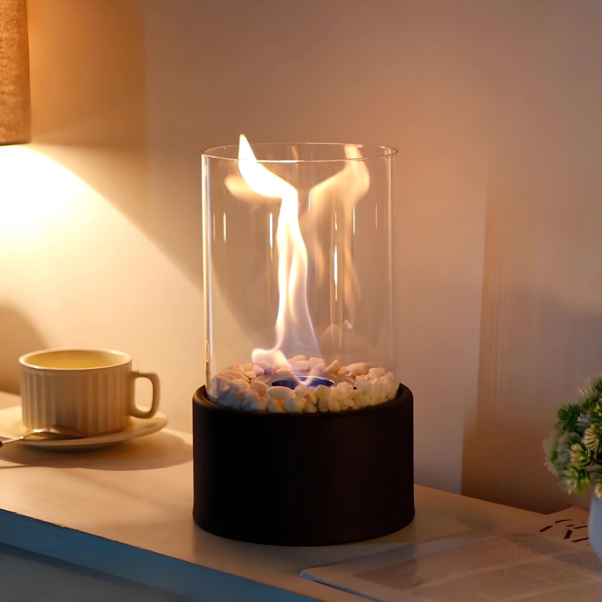 LumaFlair Refillable Glass Oil Lamp — Wire-Free Design, Standard Lamp Oil Tank