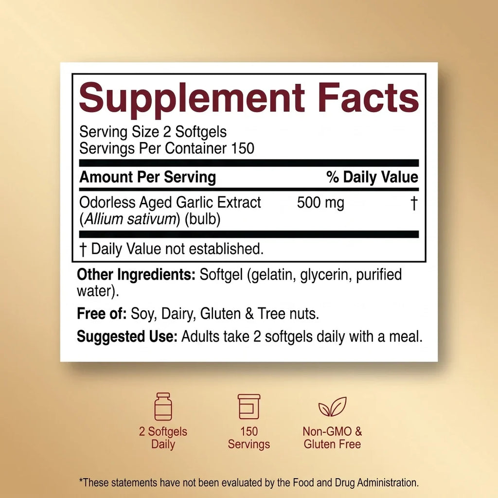 Odorless Aged Garlic Extract: Daily Heart & Immune Support