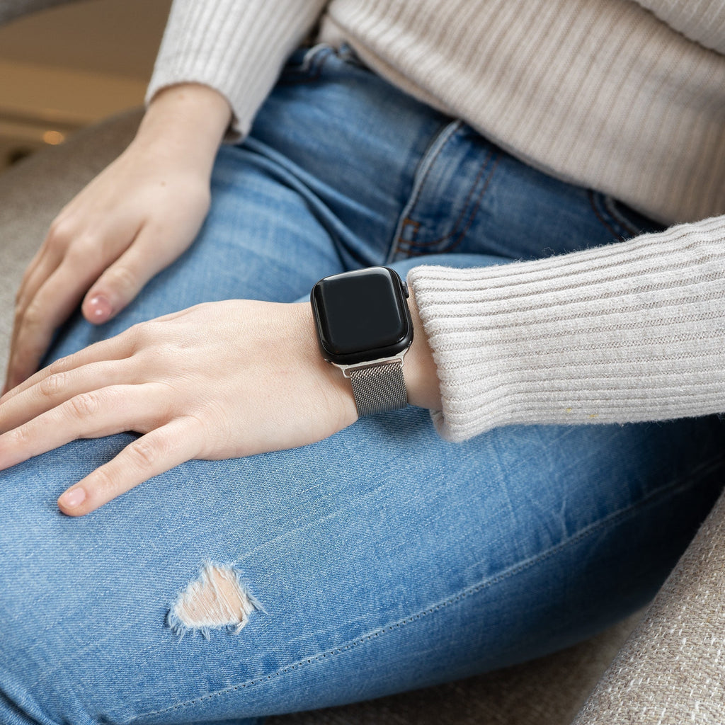 Apple Watch用プレミアムアクセサリー シルバーのミラネーゼバンド｜Ventumra