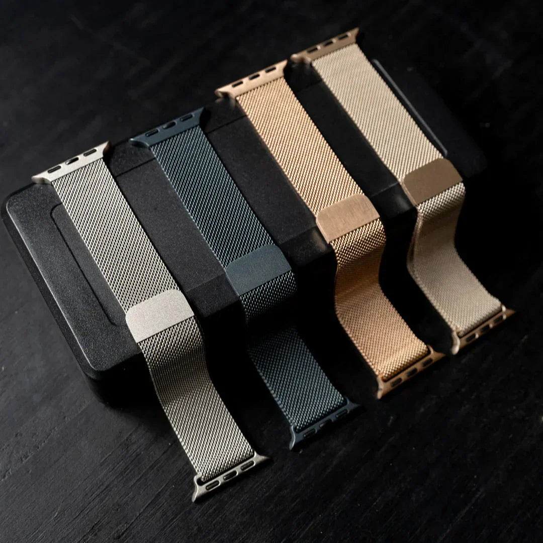 Apple Watch用プレミアムアクセサリー シルバーのミラネーゼバンド｜Ventumra