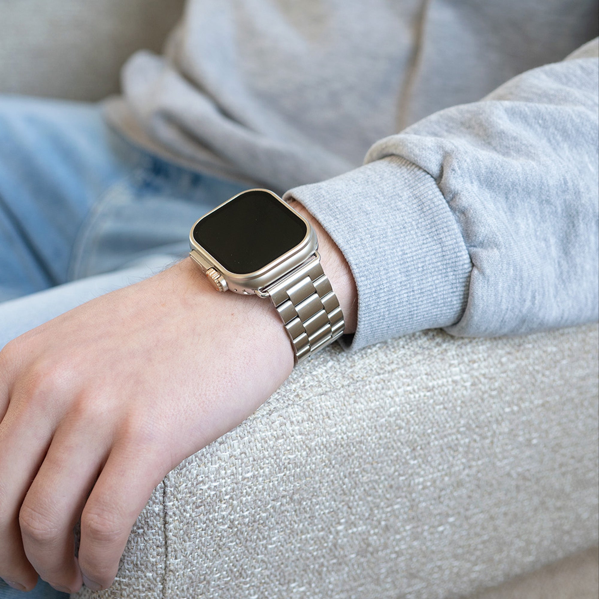 Apple Watch Stainless Steel Band With Silver Finish For Apple Watch | Ventumra
