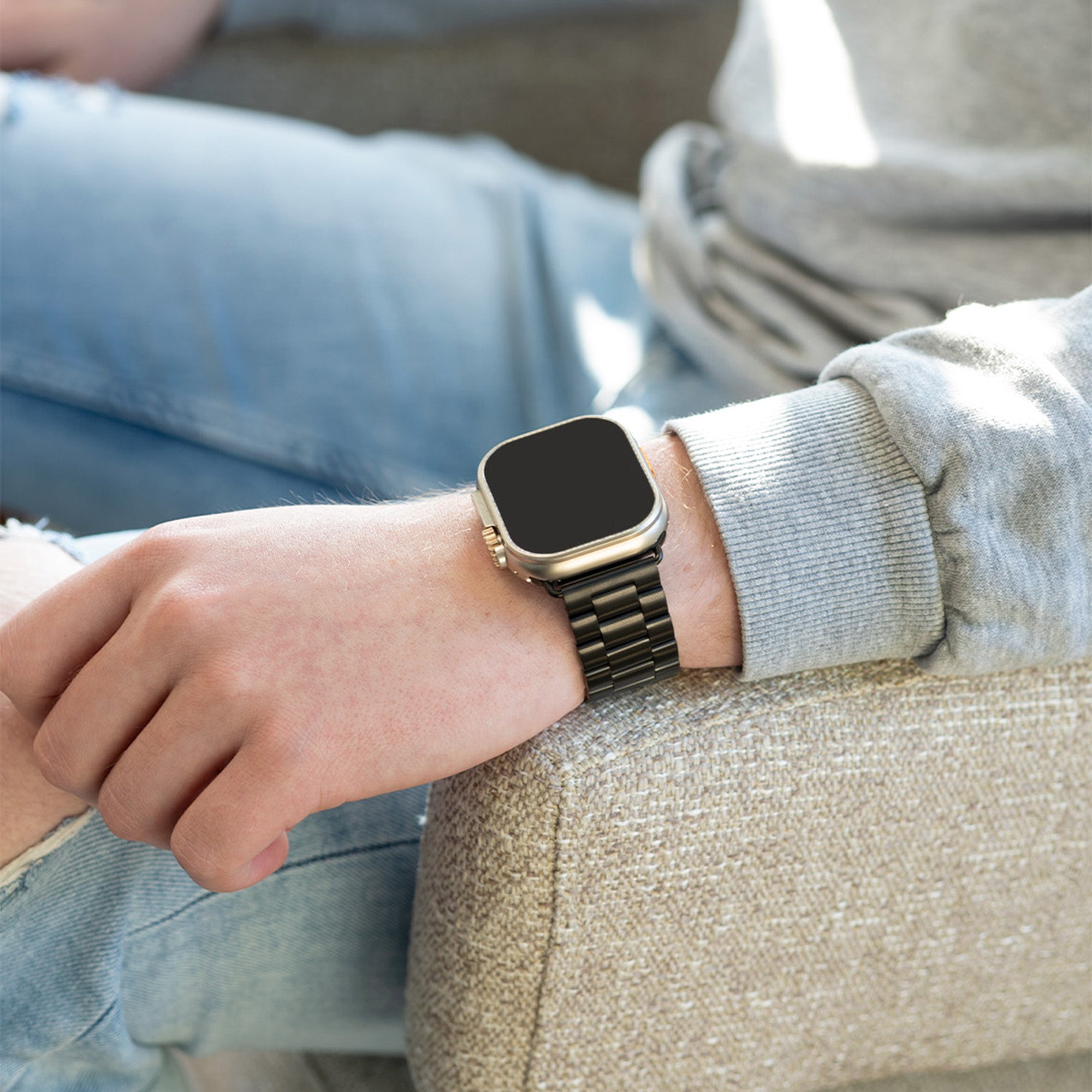Apple Watch fekete rozsdamentes acélszíj hajtócsattal | Ventumra