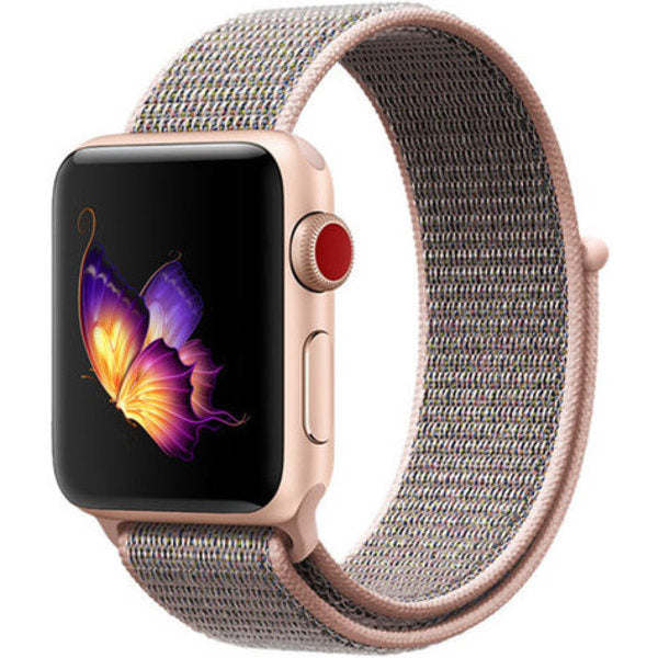 Apple-Watch-Nylonarmband in zartem Rosa für ganztägigen Tragekomfort | Ventumra