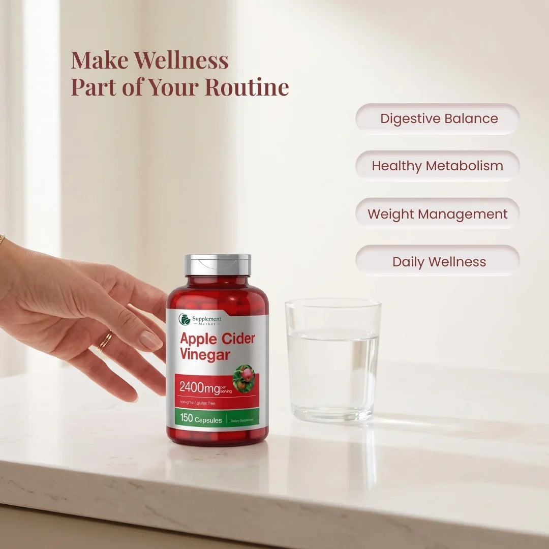 2400mg Apple Cider Vinegar Capsules: Daily Metabolism & Digestive Support