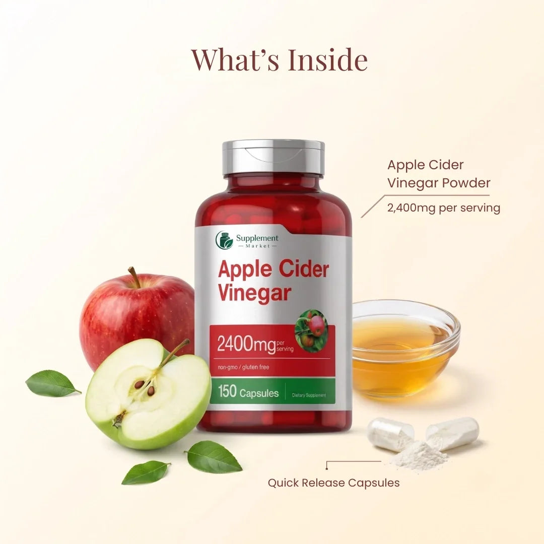 2400mg Apple Cider Vinegar Capsules: Daily Metabolism & Digestive Support