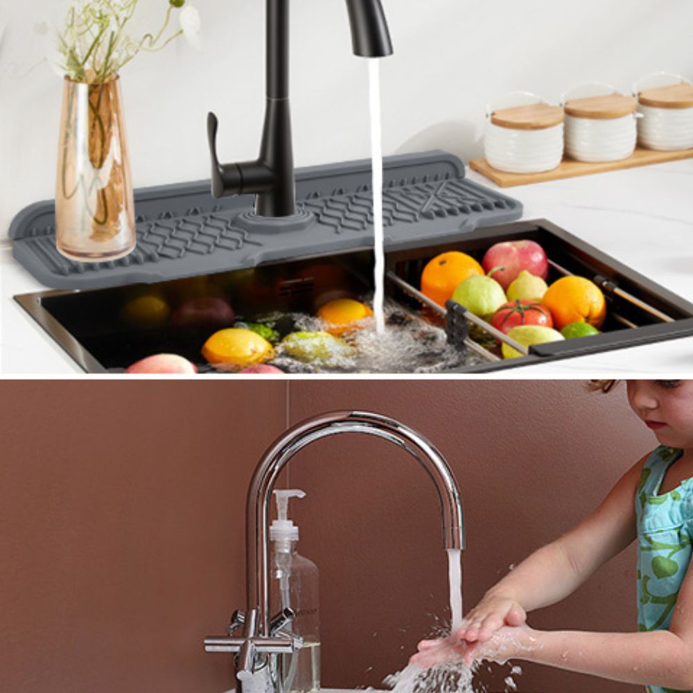 Tilted Rubber Faucet Mat for Sink Drainage | ventumra