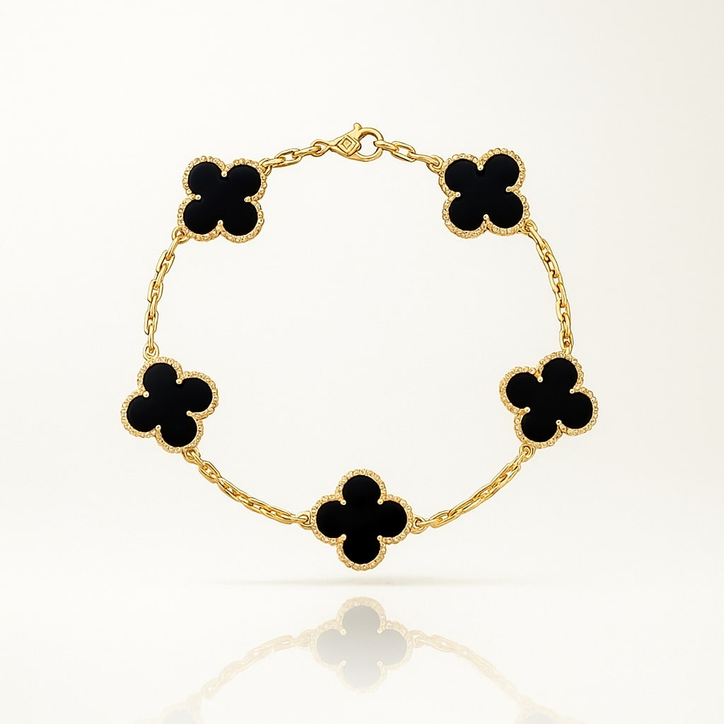 Women's Gold and Black Bracelet — Elegant Lightweight Jewelry