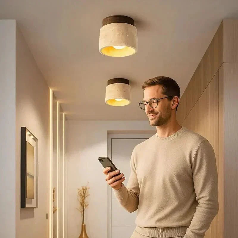 Lampada da soffitto a LED in legno minimalista WhisperWood — Design moderno e discreto
