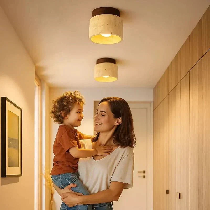 Lampada da soffitto a LED in legno minimalista WhisperWood — Design moderno e discreto