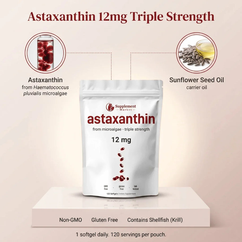 Gélules molles d’astaxanthine à 12 mg : soutien avancé des cellules, de la peau et des yeux