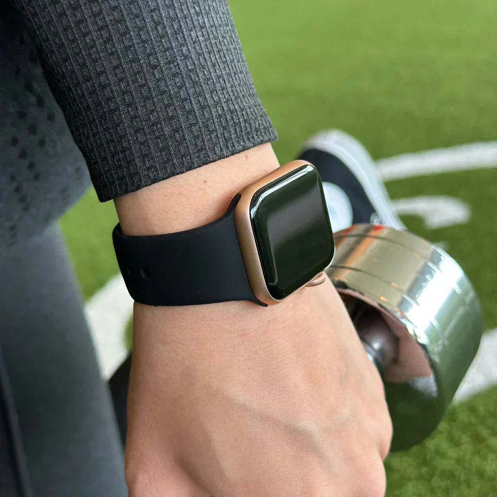 Vervangende optie voor zwart siliconen Apple Watch-bandje | Ventumra