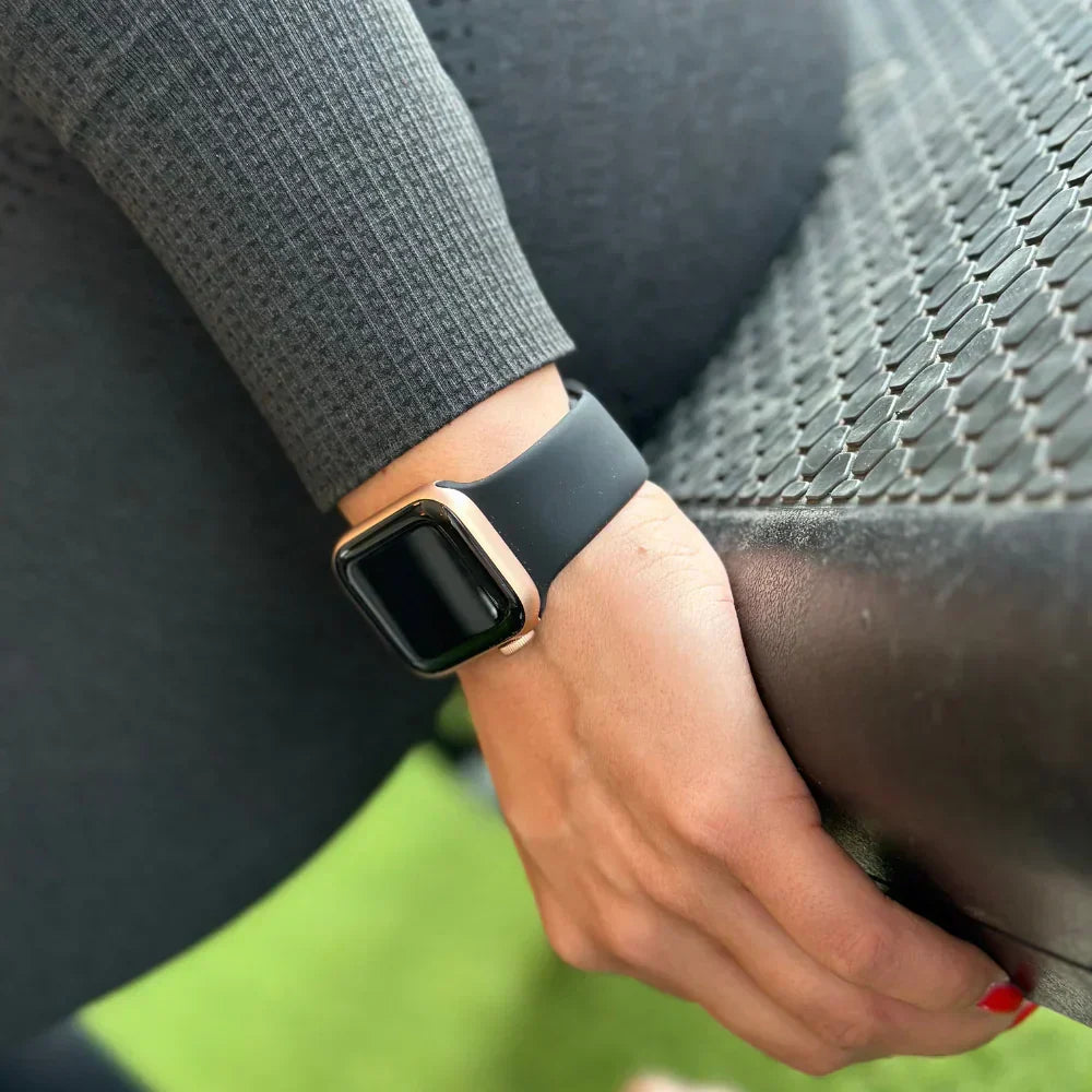 Vervangende optie voor zwart siliconen Apple Watch-bandje | Ventumra