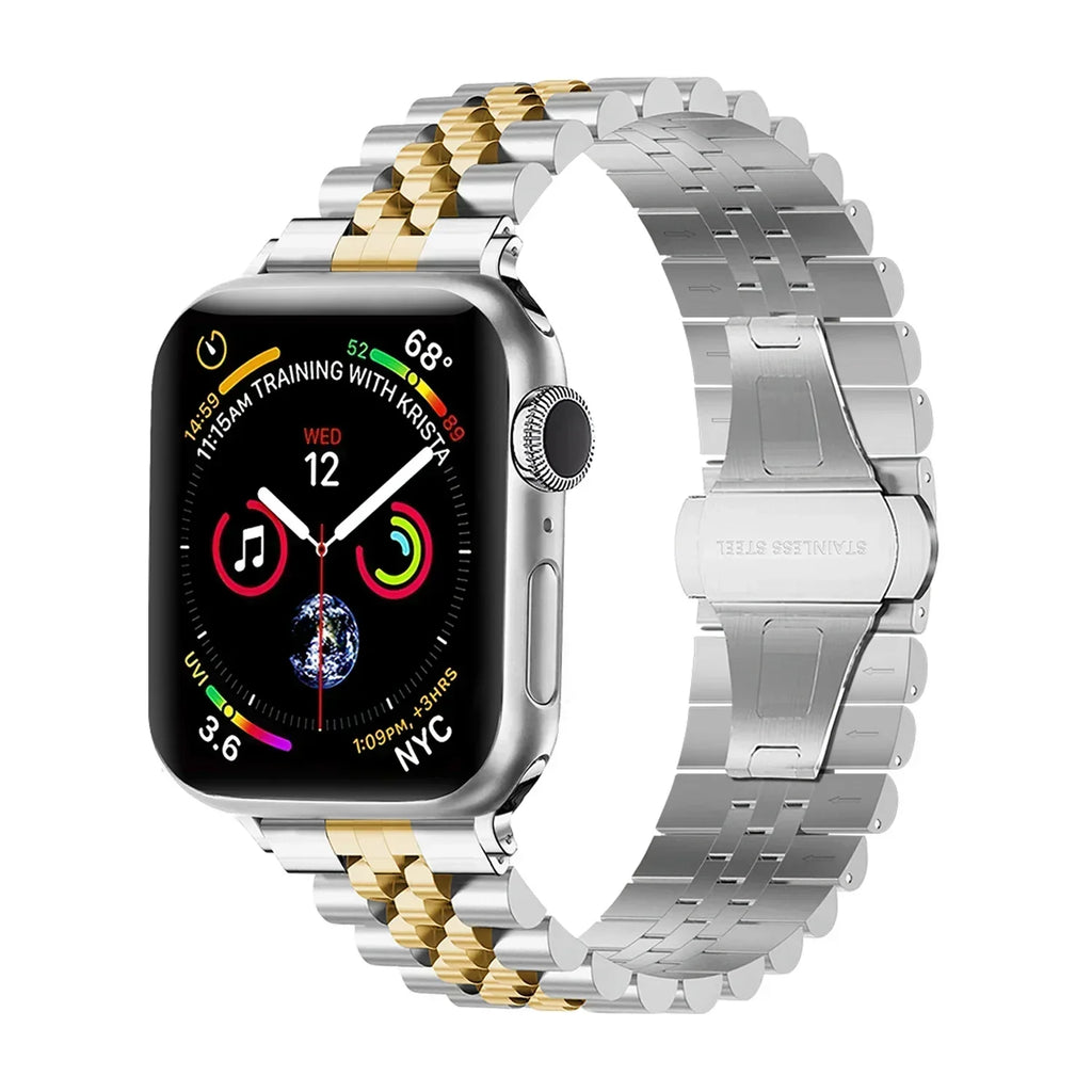 Prémiový stříbrný nebo zlatý jubilejní ocelový řemínek pro Apple Watch | Ventumra