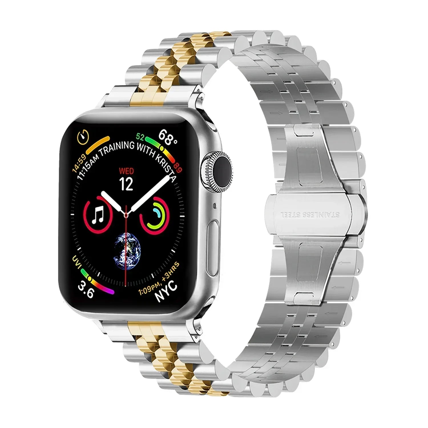 Prémiový stříbrný nebo zlatý jubilejní ocelový řemínek pro Apple Watch | Ventumra