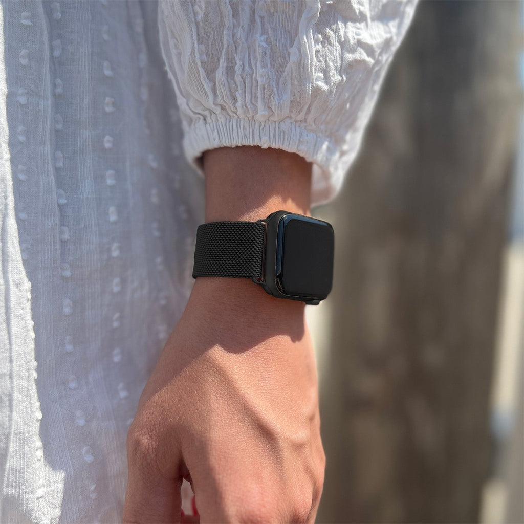 Elegant Black Finish Milanese Edition Strap For Apple Watch | Ventumra