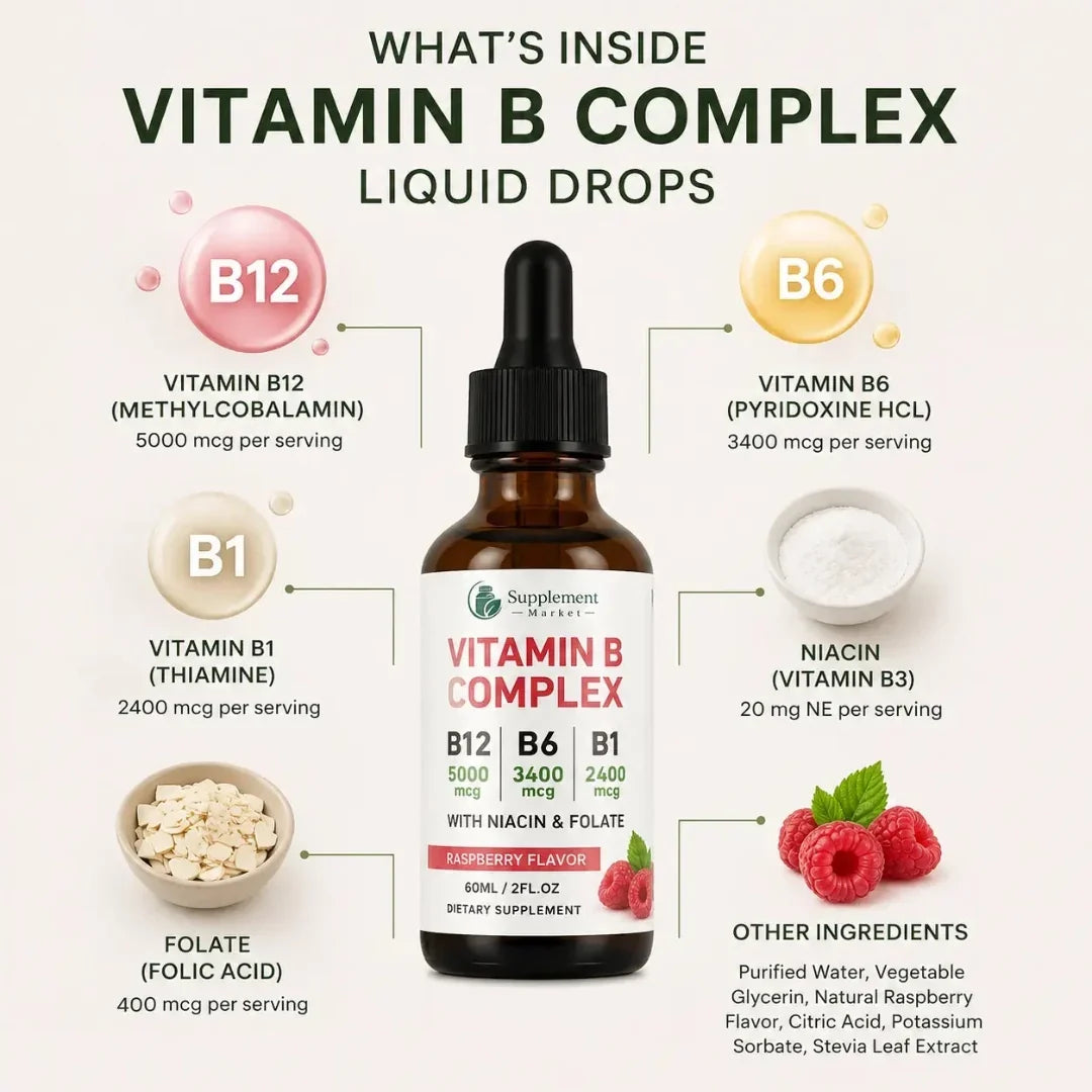 B-Vitamin Liquid Drops: All-Day Energy & Mental Clarity