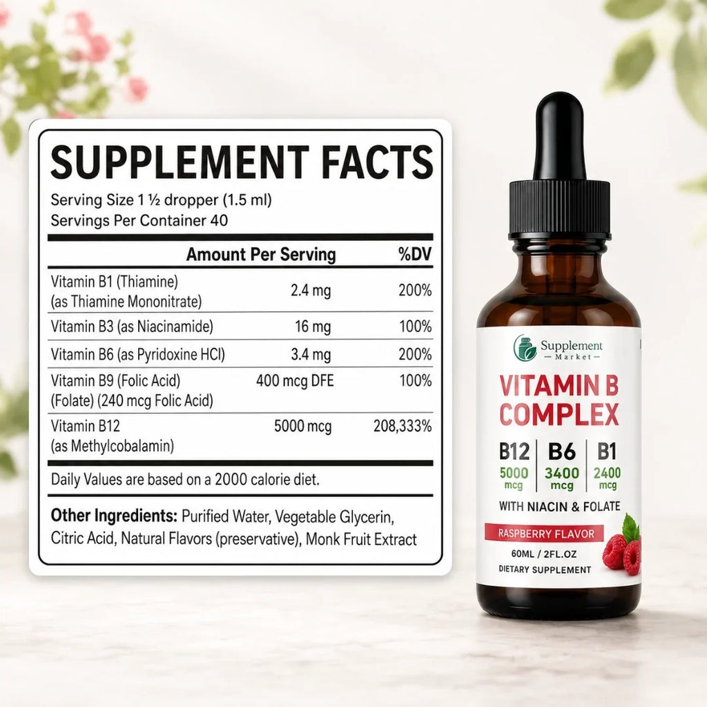 B-Vitamin Liquid Drops: All-Day Energy & Mental Clarity