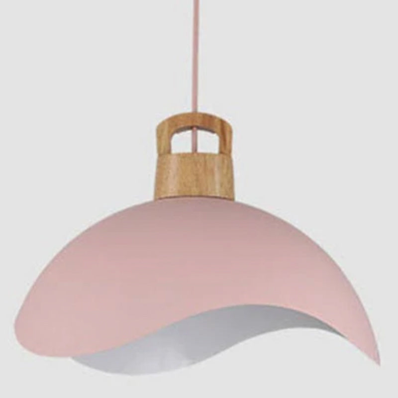 Valentina Colorful Shade Single Pendant Lights, Wood & Metal | ventumra