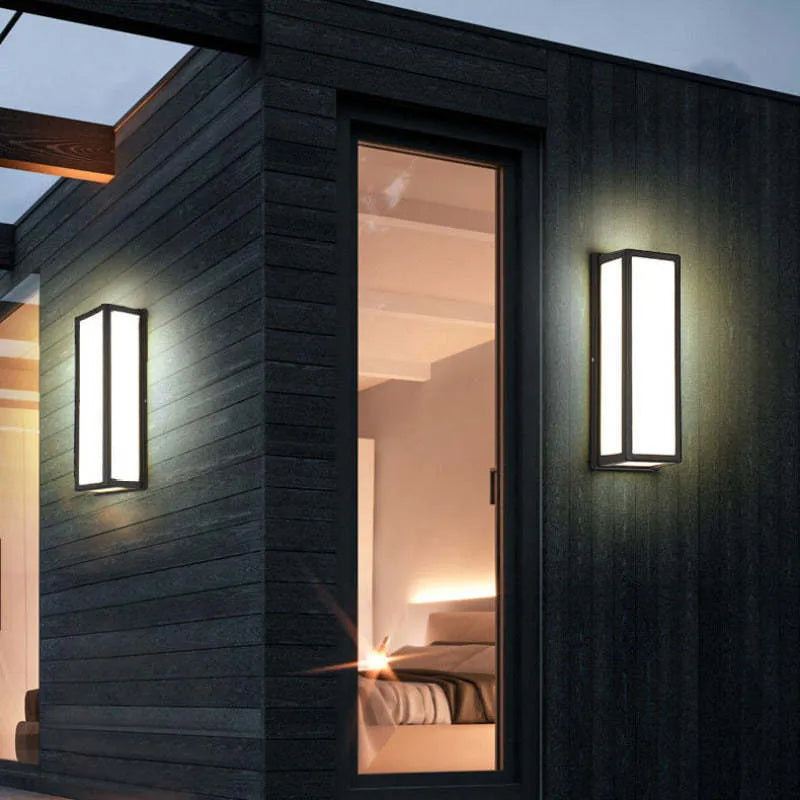 Linae Modern Waterproof Metal Cross Outdoor Wall Lamp, Black | ventumra