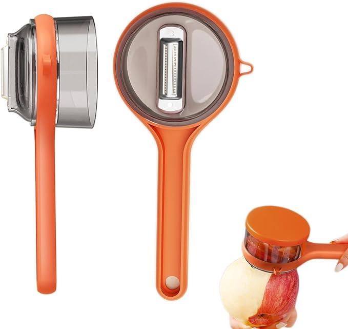 Stainless Steel Peeler with Integrated Peel Collection Container