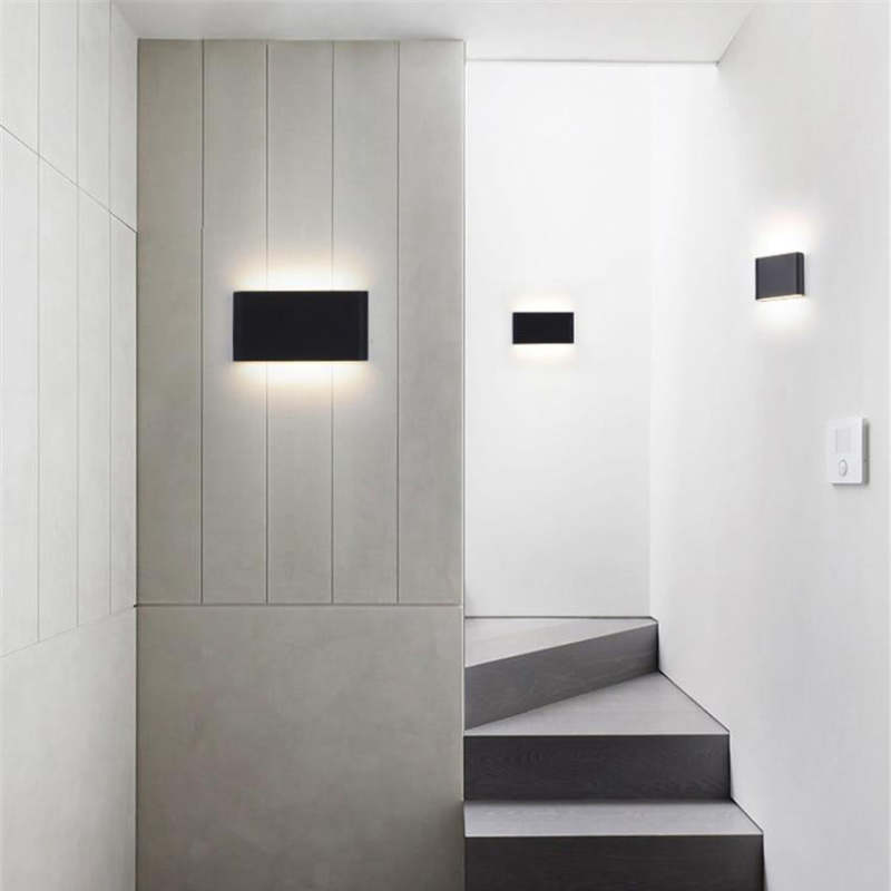Bastro Modern Rectagulart Waterproof Outdoor Wall Lamp, Black/White | ventumra