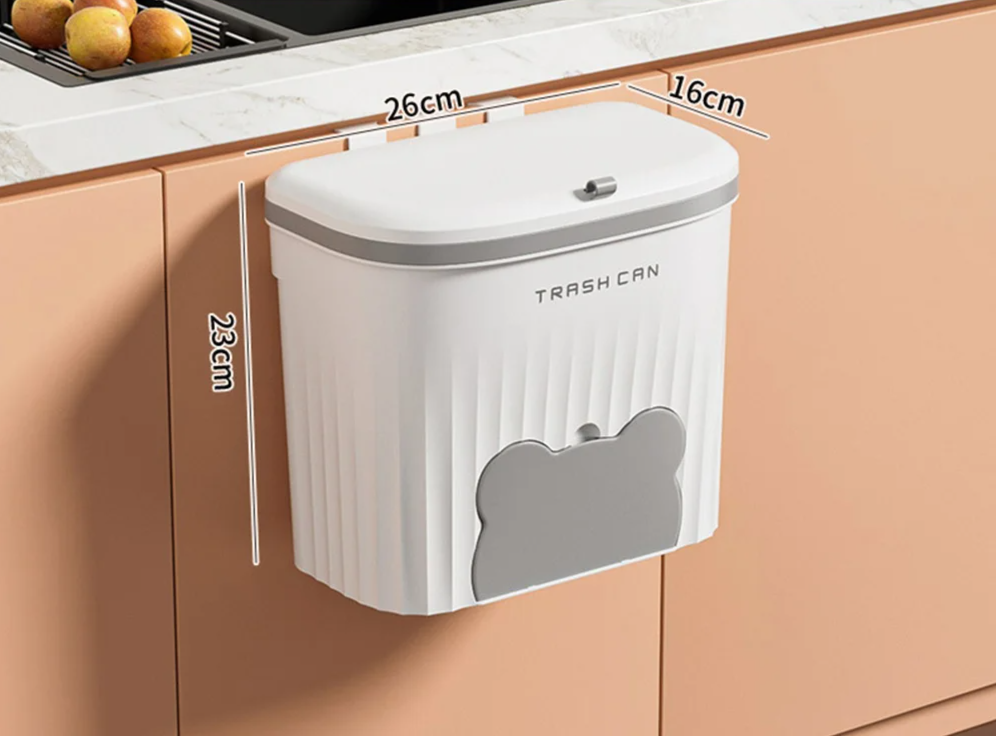 Wall-Mounted Waste Bin with Lid – 8.5L / 12L Kitchen & Bathroom