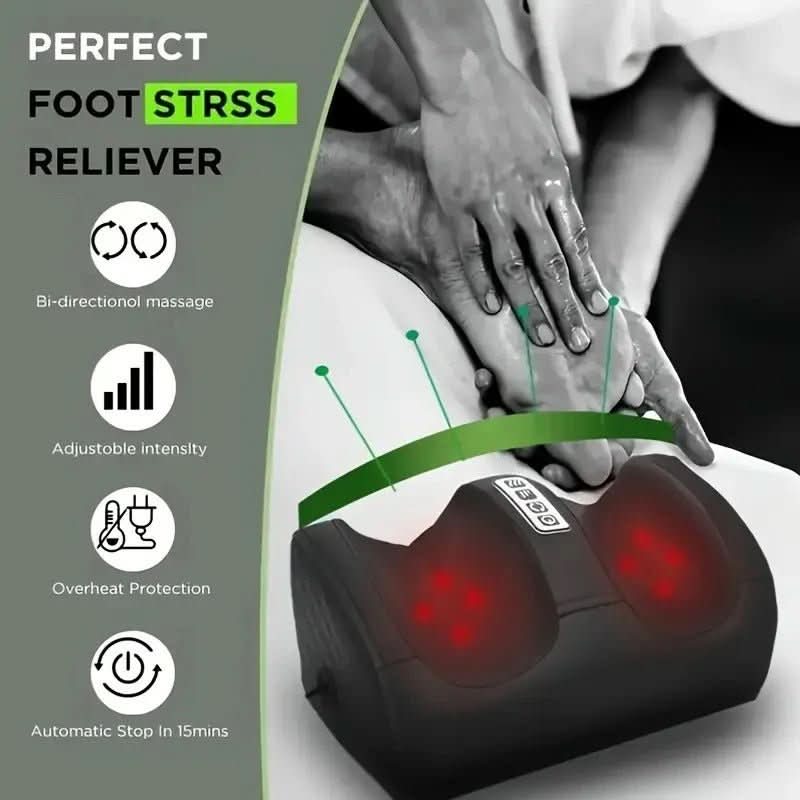 Auralux Shiatsu Foot Massager – Heat, 12 3D Massage Balls, Timer