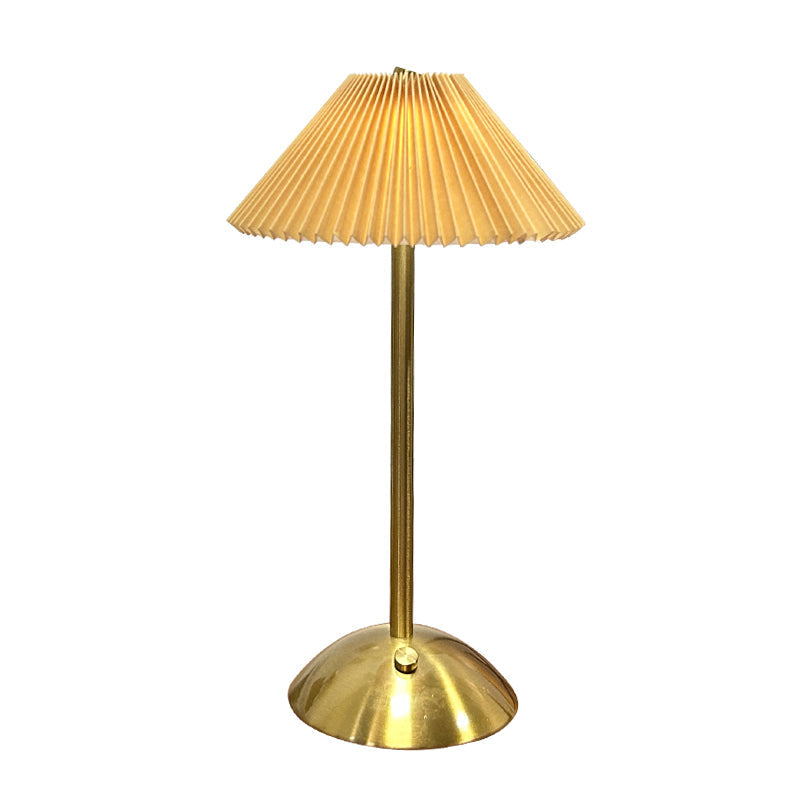 Astraeon Portable Cordless USB Rechargeable LED Lamp With Pleated Shade