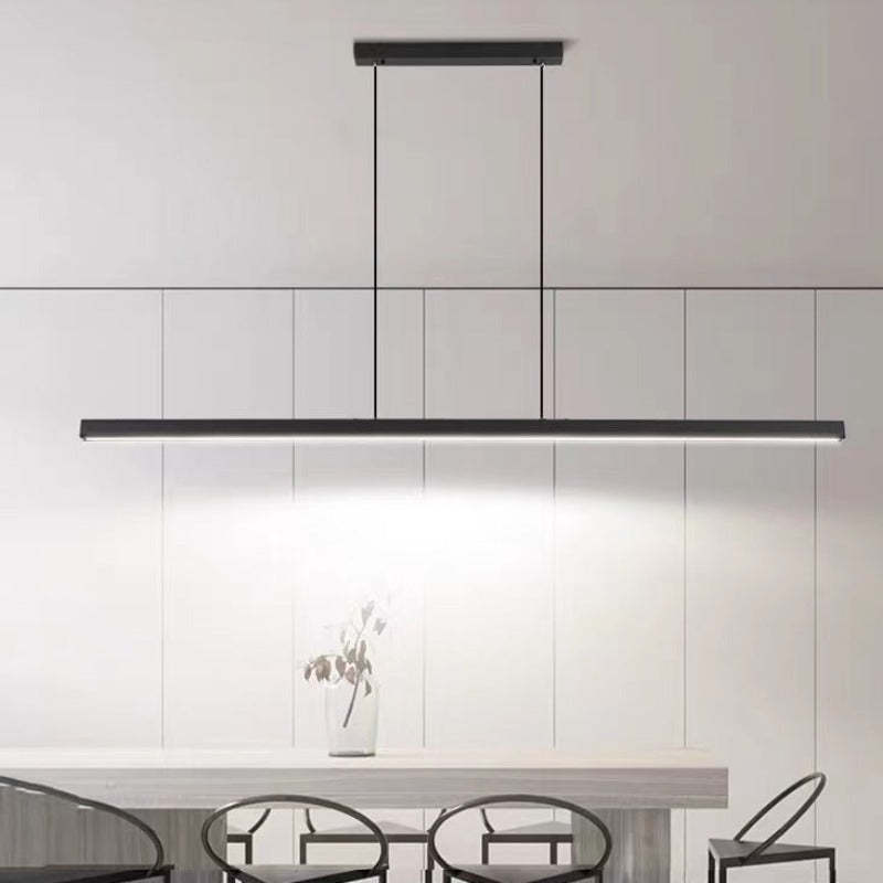 Nowoczesna liniowa metalowa lampa wisząca LED Thala, czarno-brązowa | ventumra