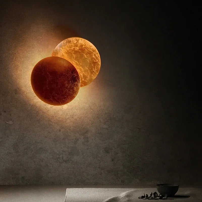 Arisha Modern Minimalist Round Moon Eclipse Wall Lamp | ventumra
